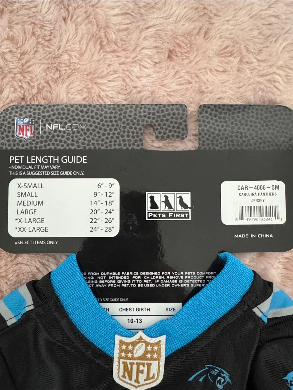 NFL Carolina Panthers Pet Jersey
